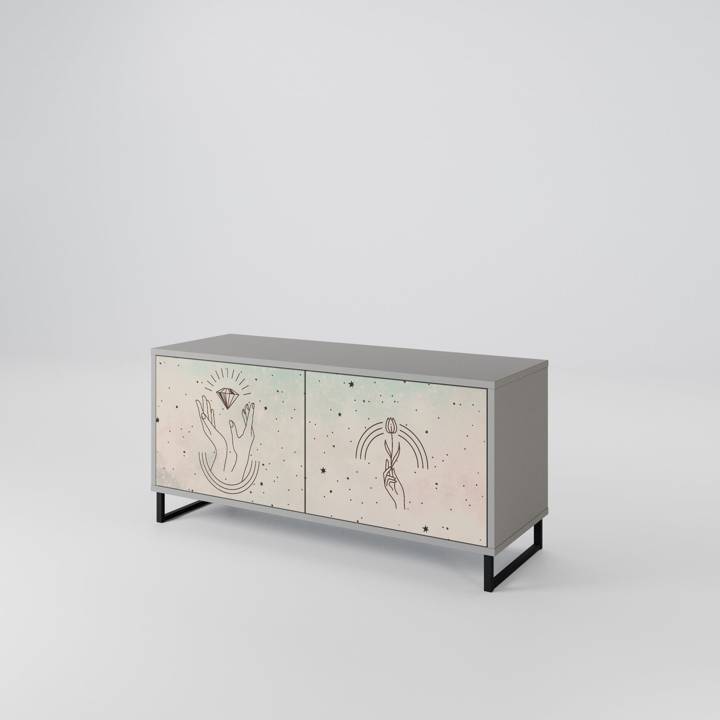 DELICATE BEAUTY Compact 2-Door TV Cabinet