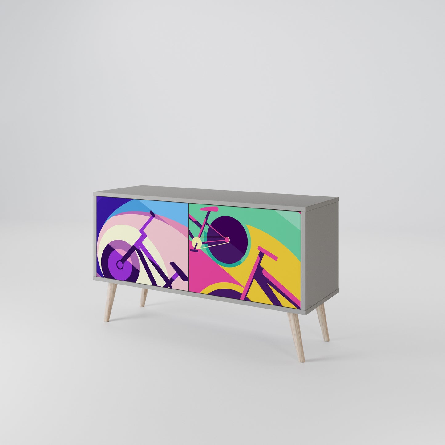 BIKE DREAMS Compact 2-Door TV Cabinet