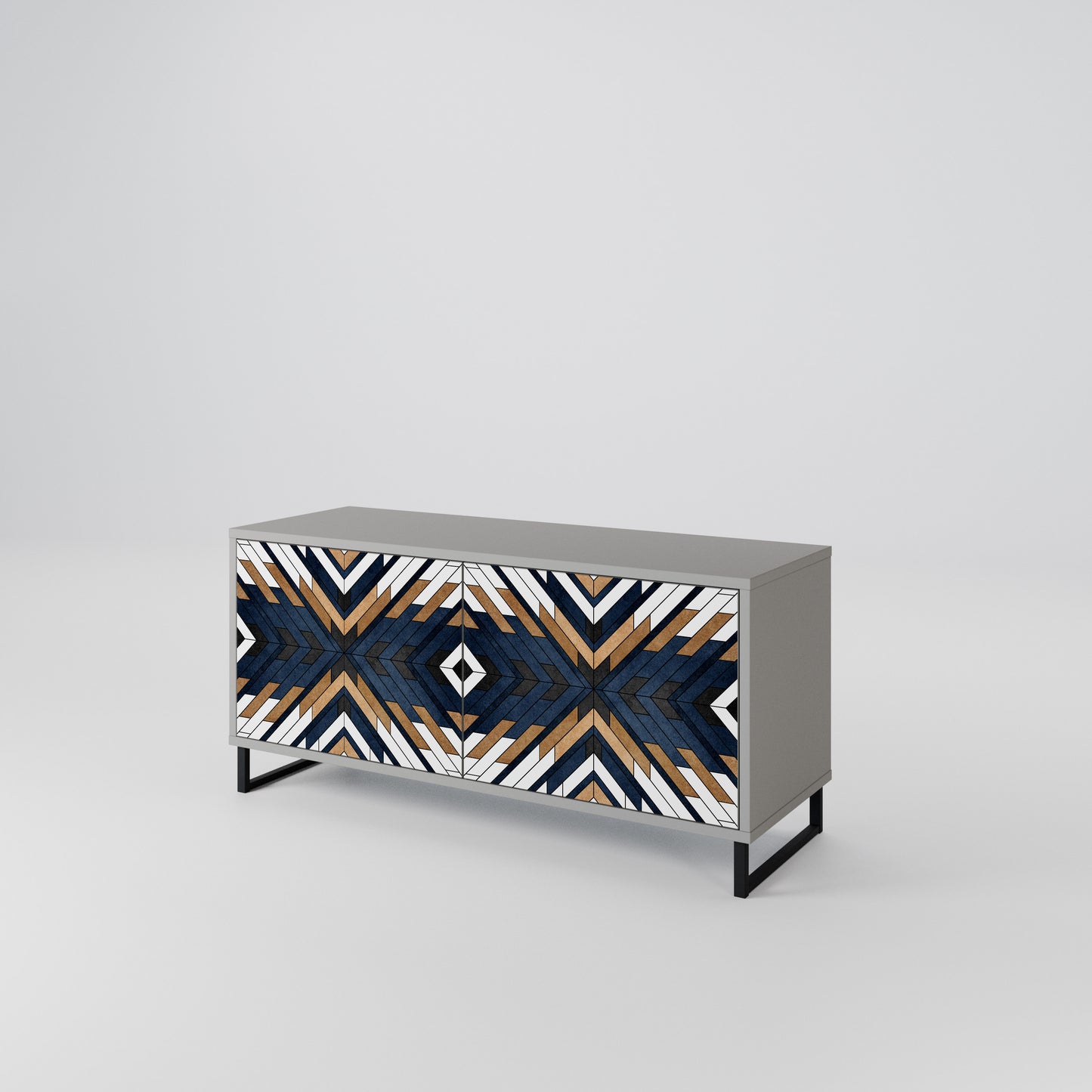 ARTFUL GEOMETRY Mobile TV Compatto a 2 Ante