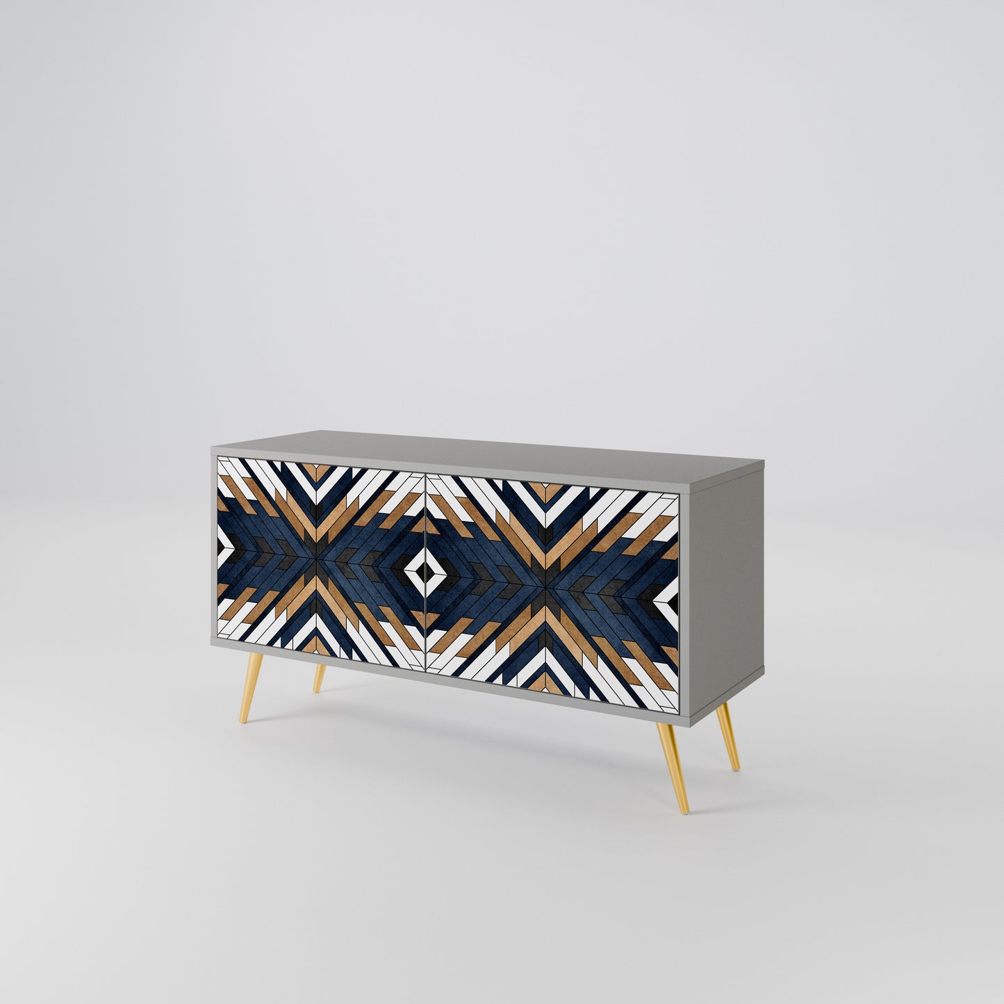 ARTFUL GEOMETRY Mobile TV Compatto a 2 Ante