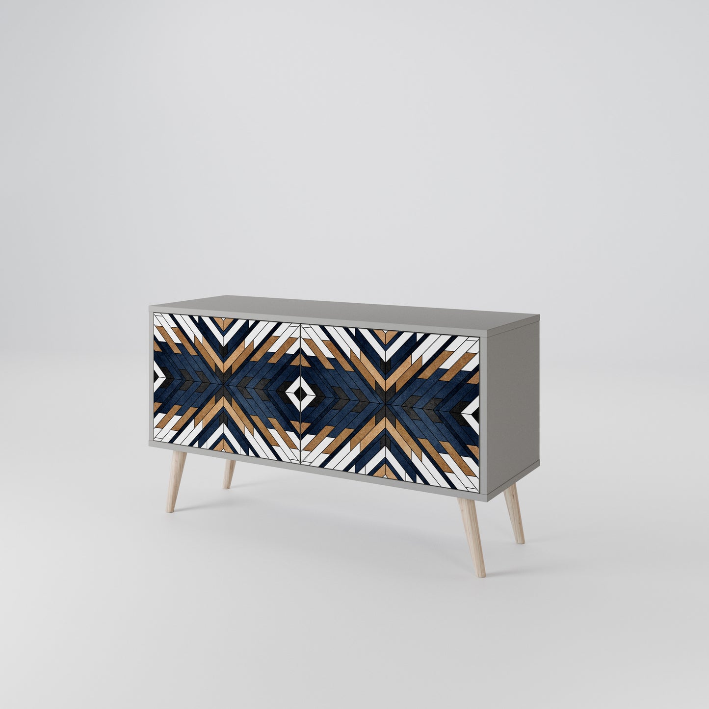 ARTFUL GEOMETRY Mobile TV Compatto a 2 Ante