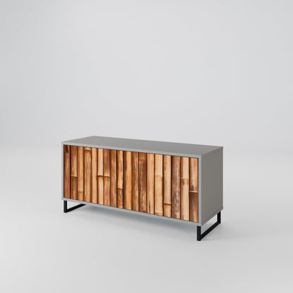 NATURAL WOOD Mobile TV Compatto a 2 Ante