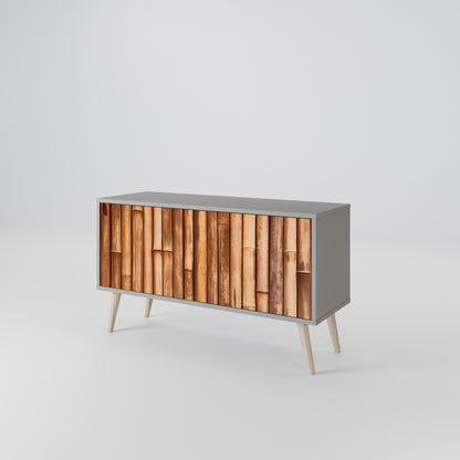 NATURAL WOOD Mobile TV Compatto a 2 Ante