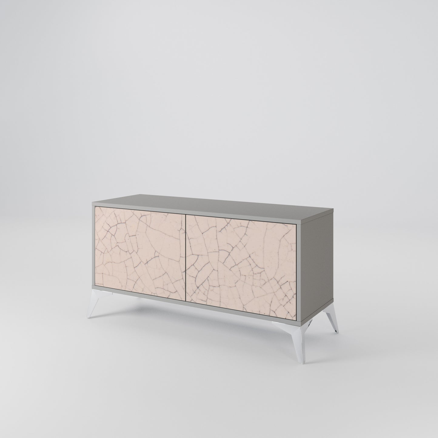 CERAMIC TEXTURE Compact 2-Door TV Cabinet