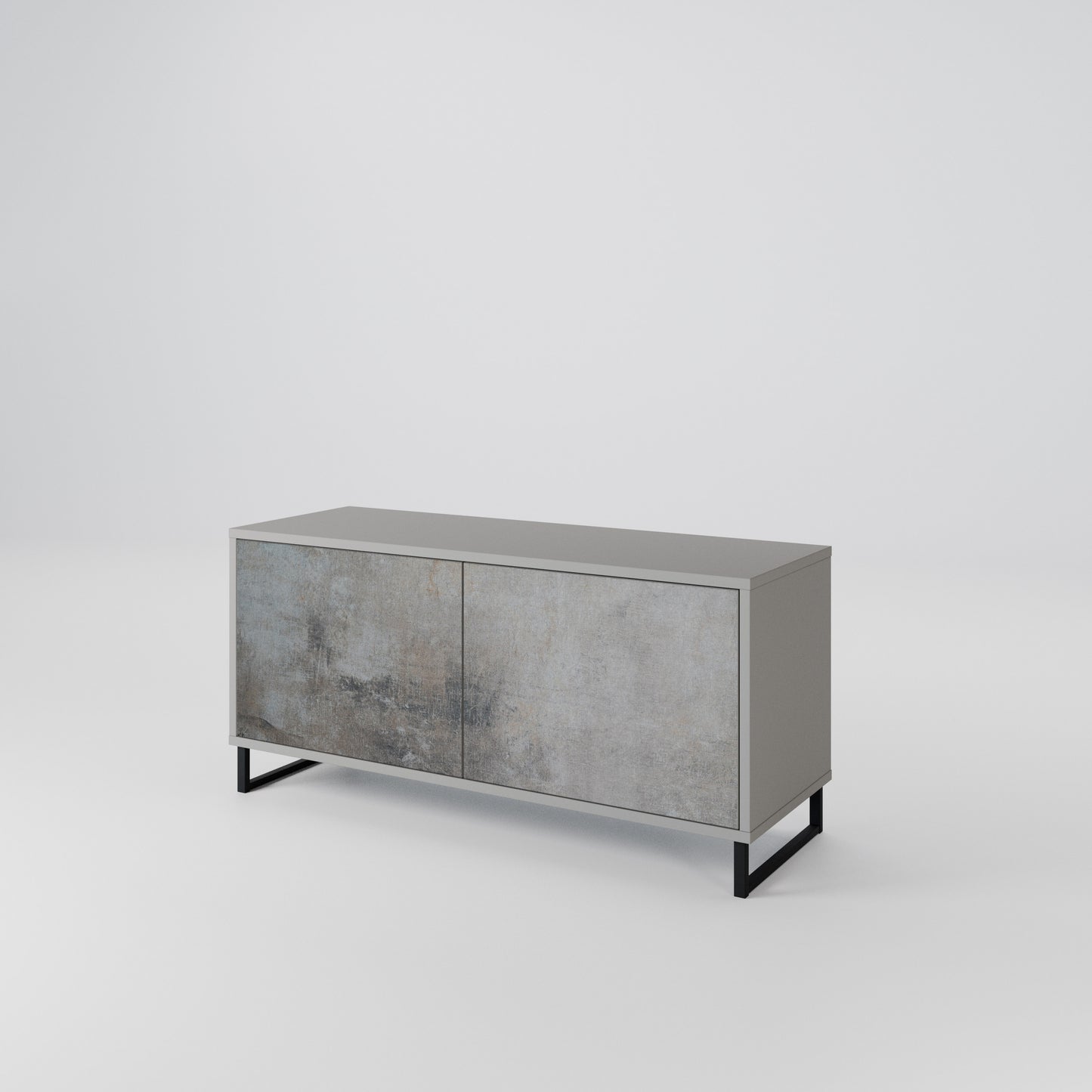 CONCRETE WALL Mobile TV Compatto a 2 Ante