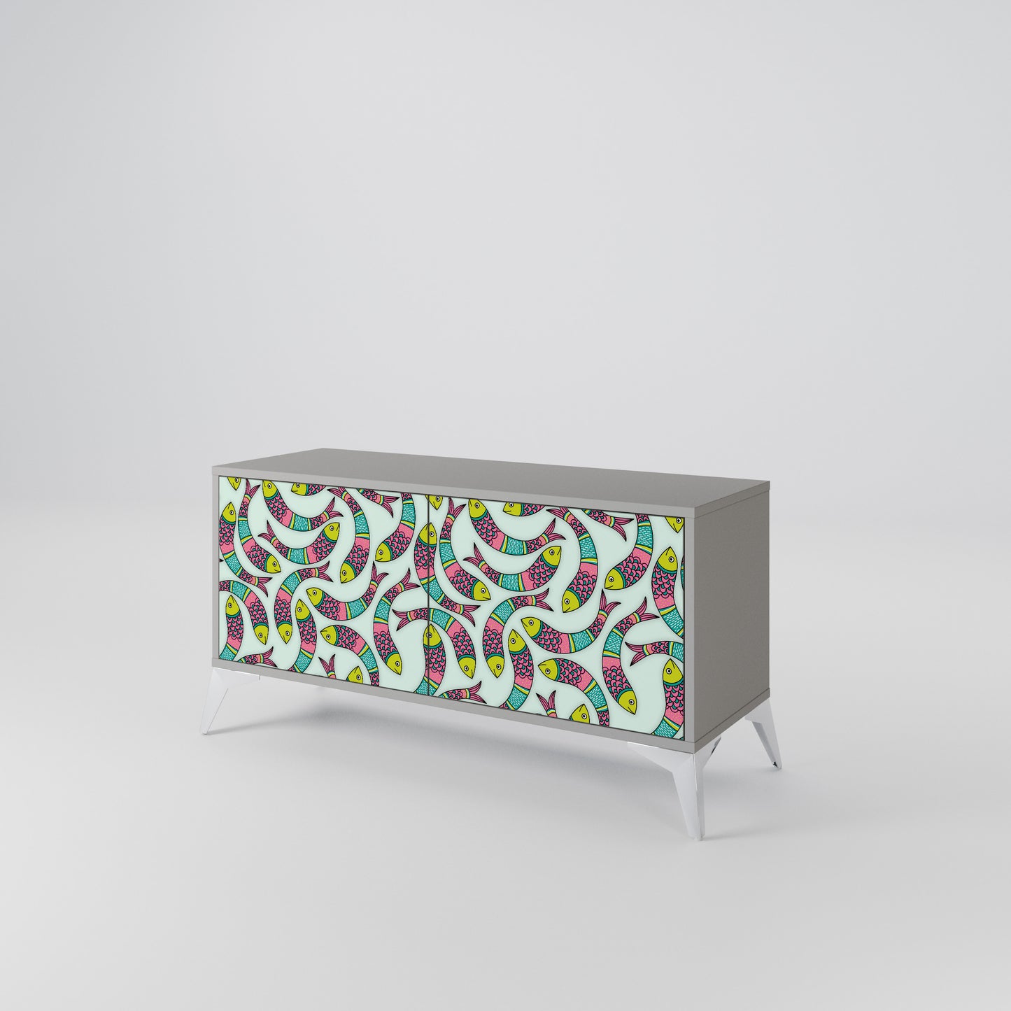 INDIAN FISH Compact 2-Door TV Cabinet