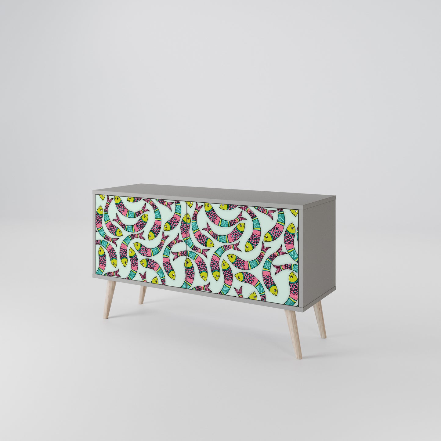 INDIAN FISH Compact 2-Door TV Cabinet