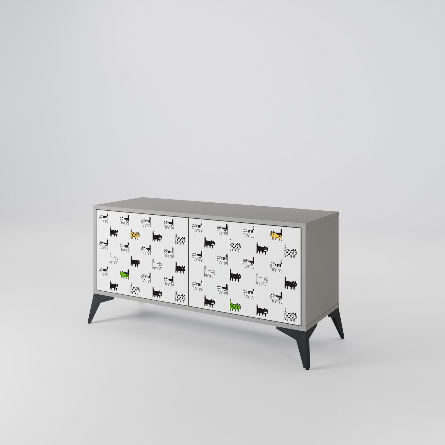 CATS COMPILATION Compact 2-Door TV Cabinet