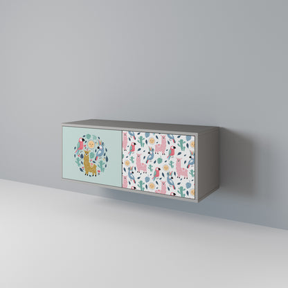 COLORFUL ALPACAS Compact 2-Door TV Cabinet