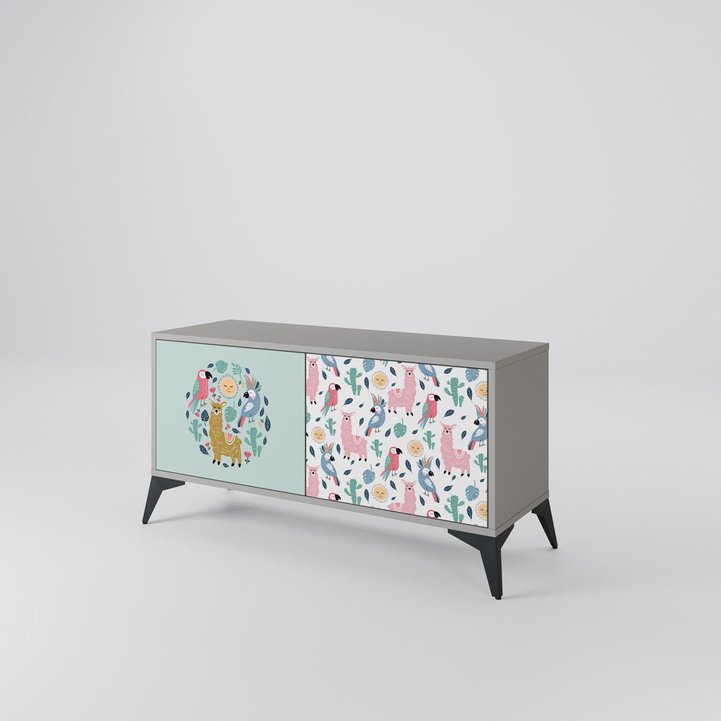 COLORFUL ALPACAS Compact 2-Door TV Cabinet