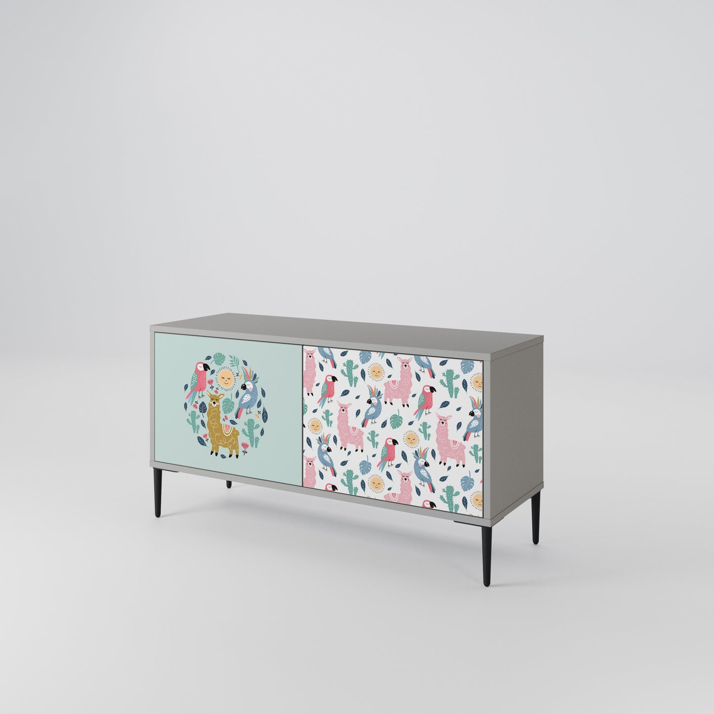 COLORFUL ALPACAS Compact 2-Door TV Cabinet
