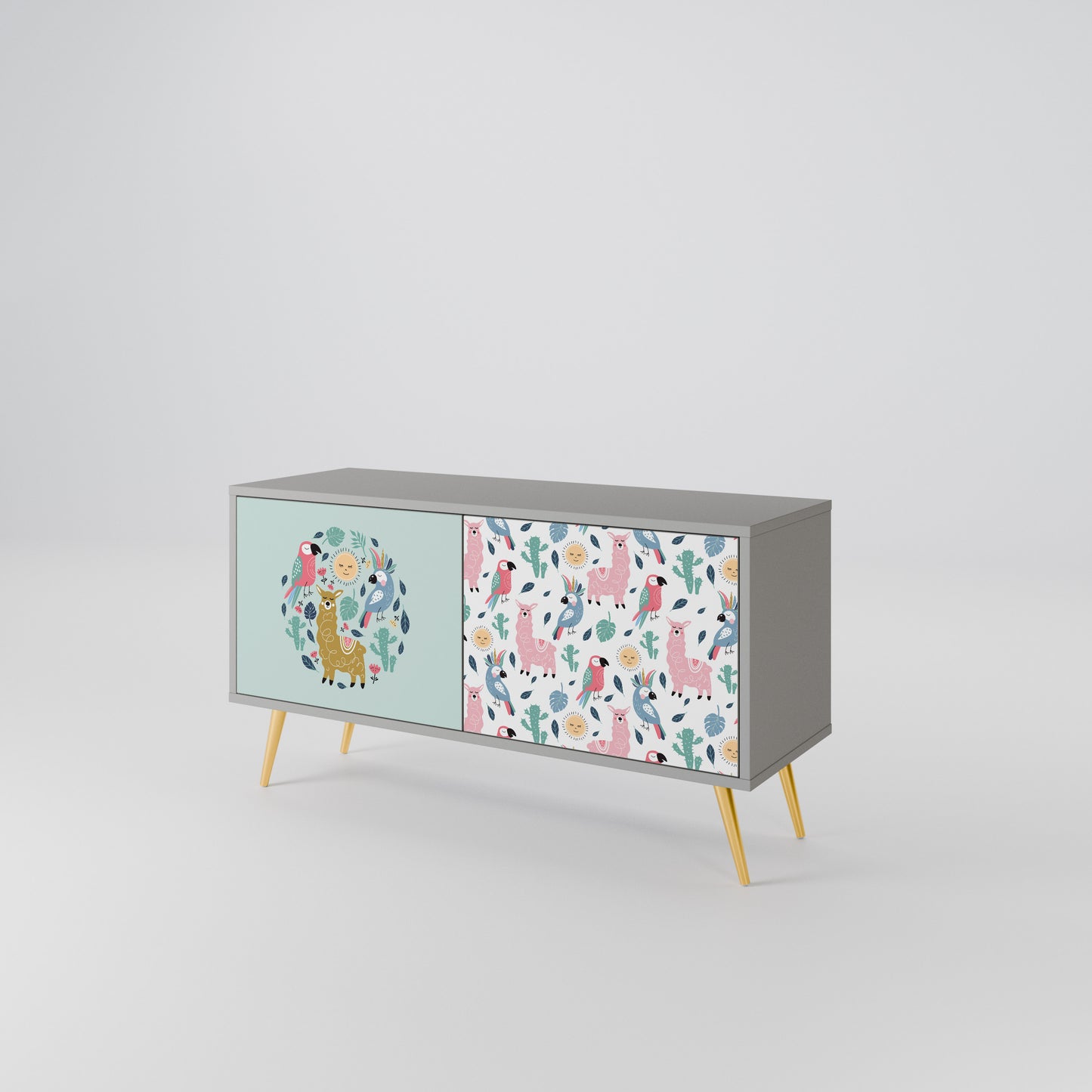 COLORFUL ALPACAS Compact 2-Door TV Cabinet