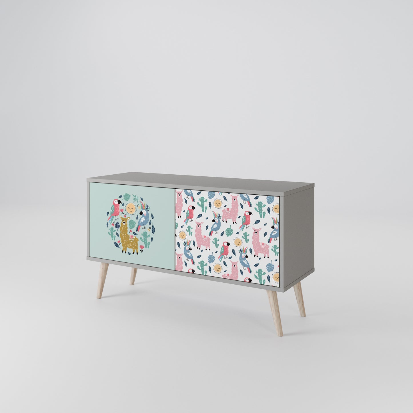 COLORFUL ALPACAS Compact 2-Door TV Cabinet