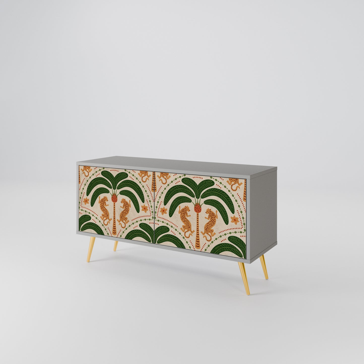 DANCING PREDATORS Compact 2-Door TV Cabinet