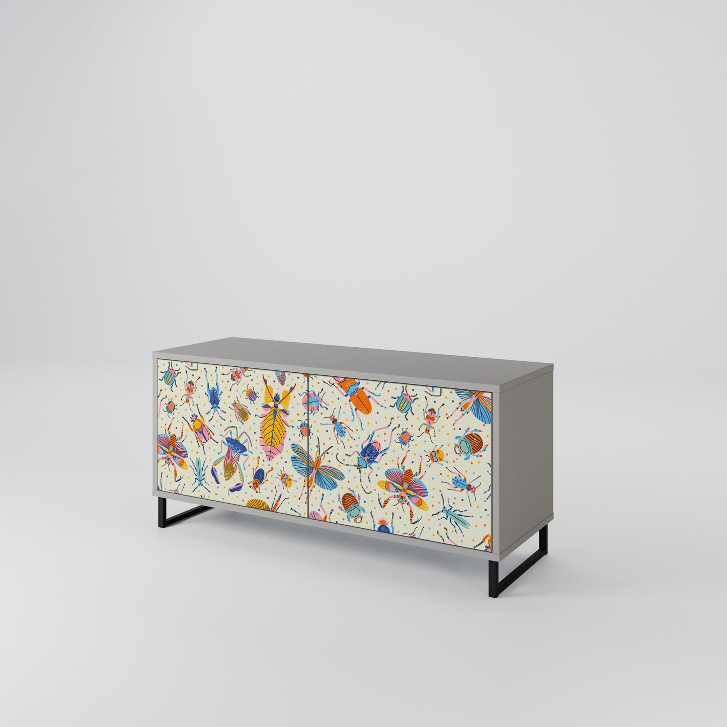 COLORFUL INSECTS Compact 2-Door TV Cabinet