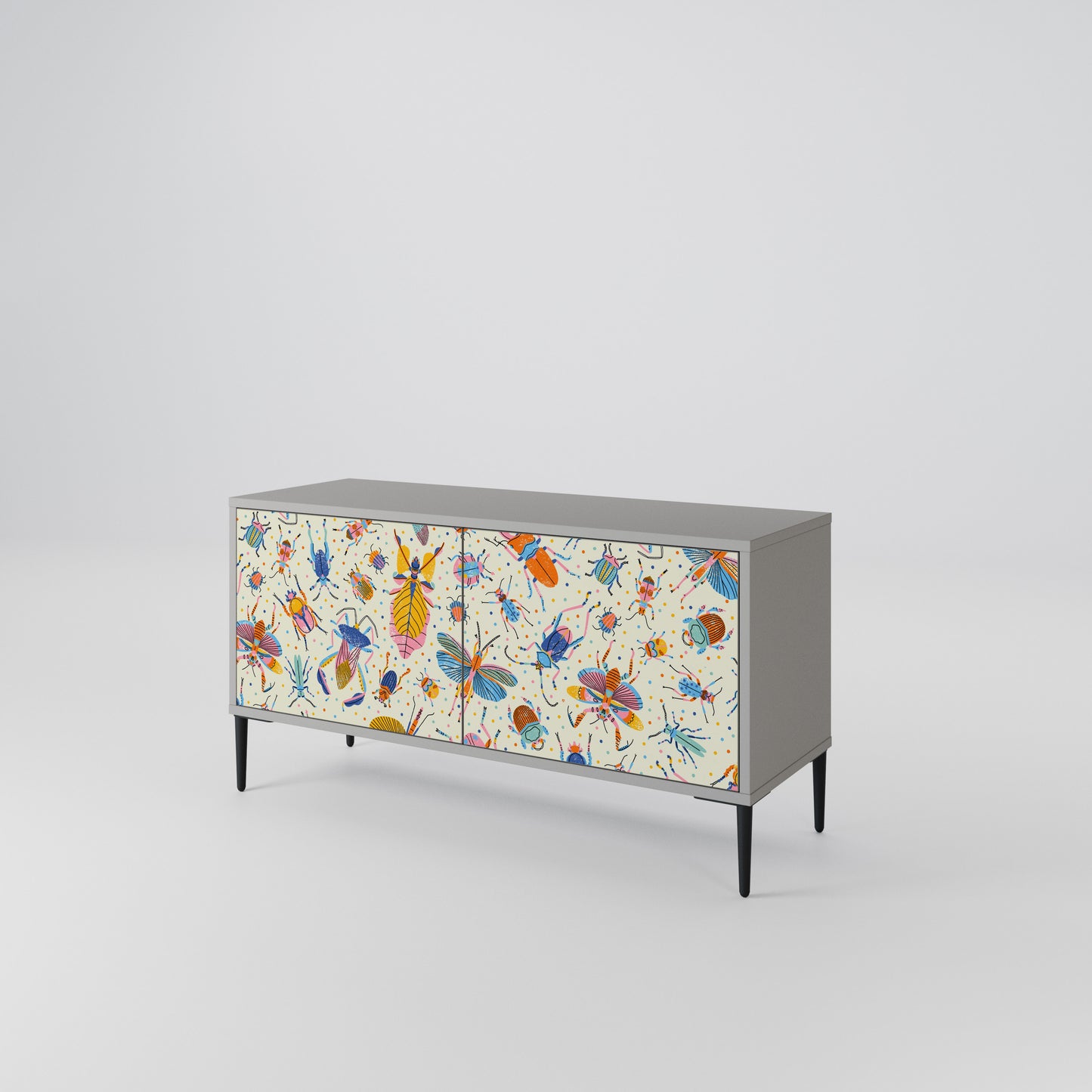 COLORFUL INSECTS Compact 2-Door TV Cabinet