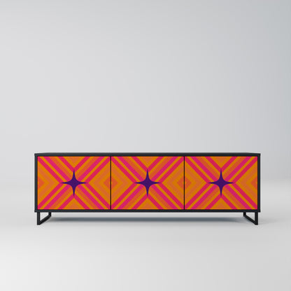Mobile TV GEOMETRIC BRILLIANCE a 3 ante in finitura nera