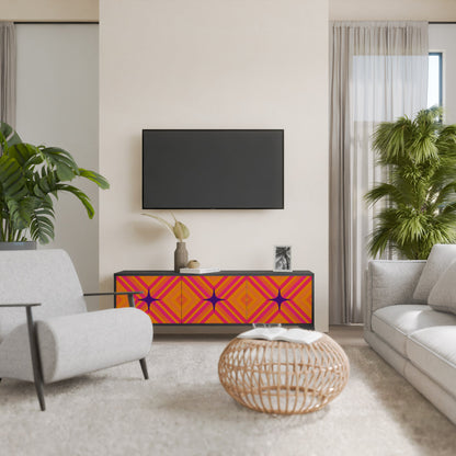 Mobile TV GEOMETRIC BRILLIANCE a 3 ante in finitura nera