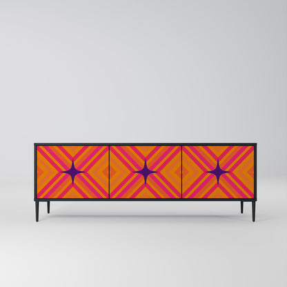 Mobile TV GEOMETRIC BRILLIANCE a 3 ante in finitura nera