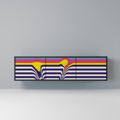 Mobile TV a 3 ante COLORFUL DIVERSION con finitura nera