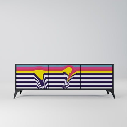 Mobile TV a 3 ante COLORFUL DIVERSION con finitura nera