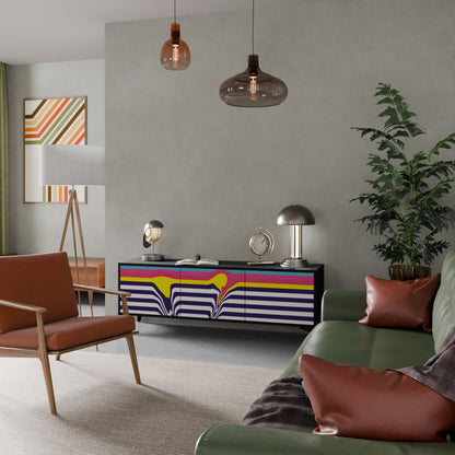 Mobile TV a 3 ante COLORFUL DIVERSION con finitura nera