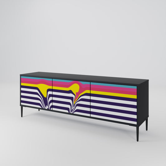 Mobile TV a 3 ante COLORFUL DIVERSION con finitura nera