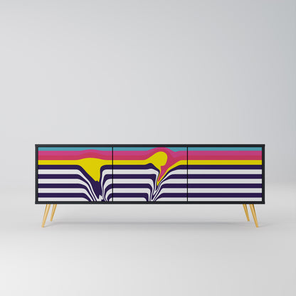 Mobile TV a 3 ante COLORFUL DIVERSION con finitura nera