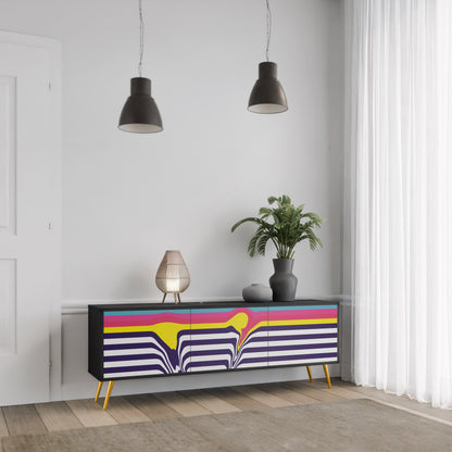 Mobile TV a 3 ante COLORFUL DIVERSION con finitura nera