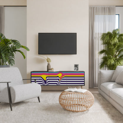 Mobile TV a 3 ante COLORFUL DIVERSION con finitura nera