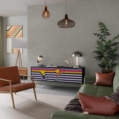 Mobile TV a 3 ante COLORFUL DIVERSION con finitura nera