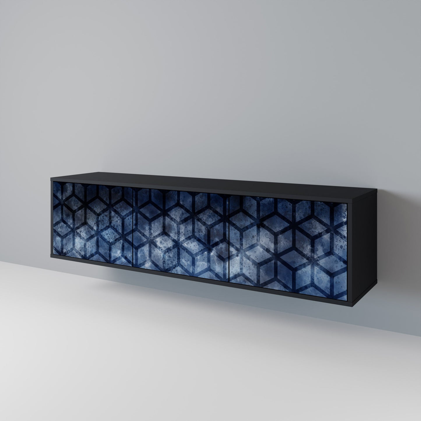 Mobile TV CUBIC MIST a 3 ante con finitura nera