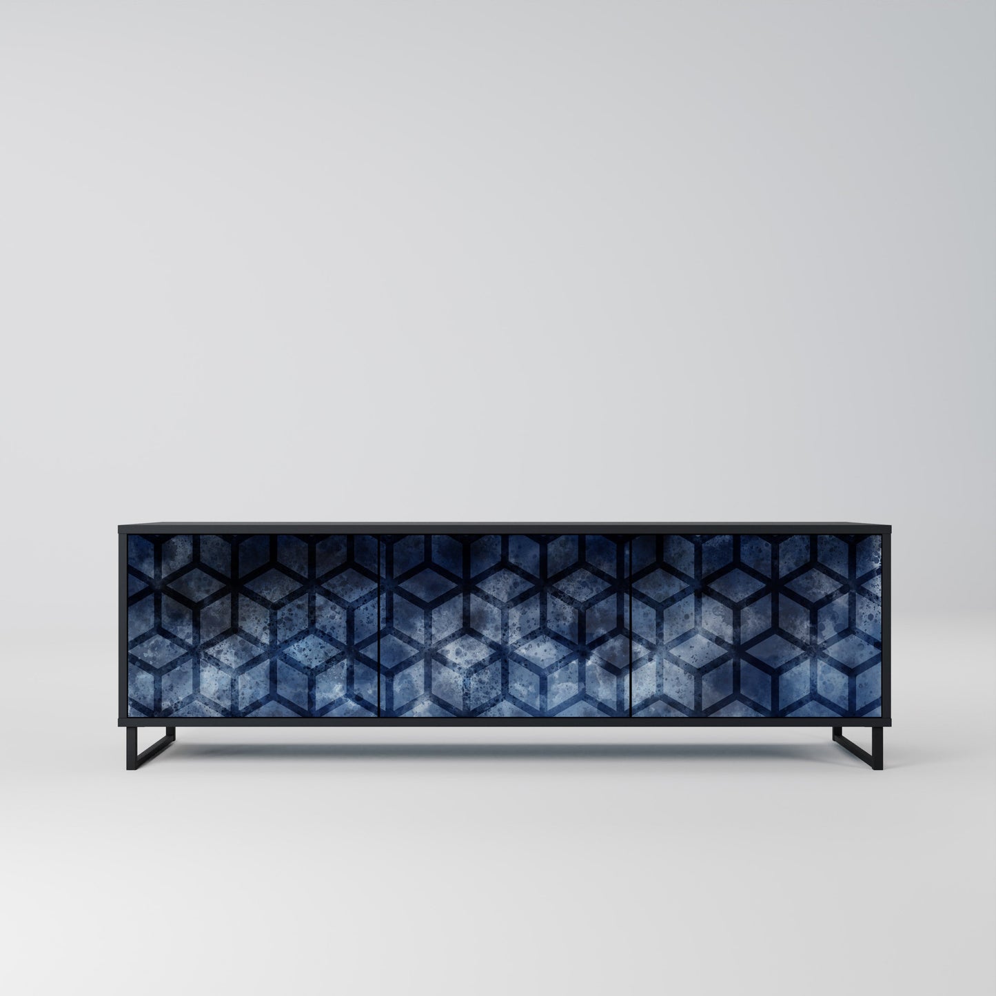 Mobile TV CUBIC MIST a 3 ante con finitura nera