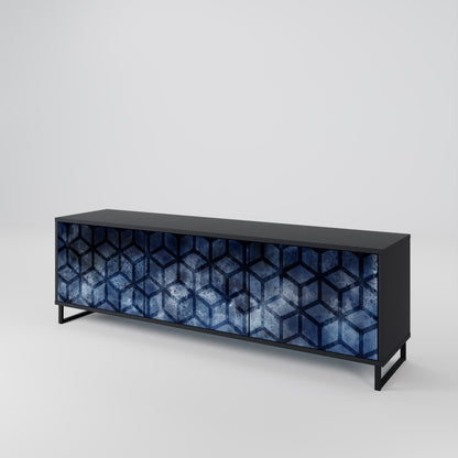 Mobile TV CUBIC MIST a 3 ante con finitura nera