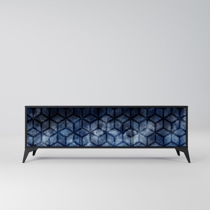 Mobile TV CUBIC MIST a 3 ante con finitura nera