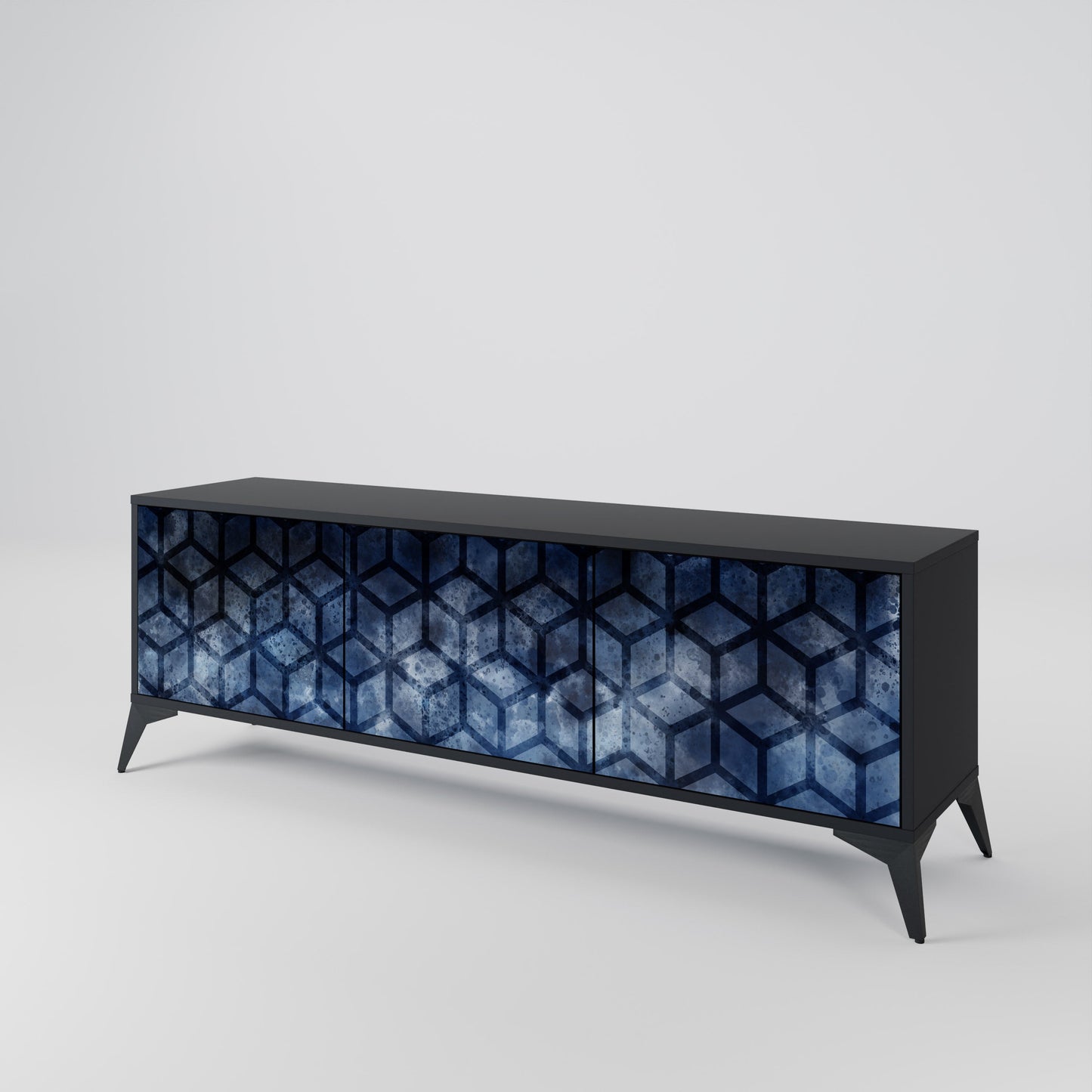 Mobile TV CUBIC MIST a 3 ante con finitura nera