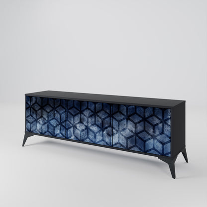 Mobile TV CUBIC MIST a 3 ante con finitura nera
