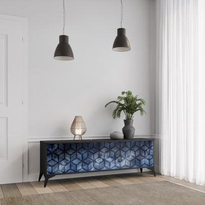 Mobile TV CUBIC MIST a 3 ante con finitura nera