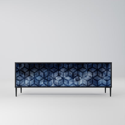 Mobile TV CUBIC MIST a 3 ante con finitura nera