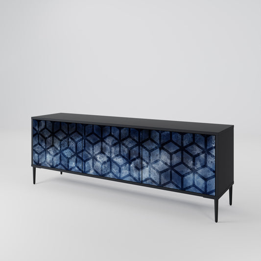 Mobile TV CUBIC MIST a 3 ante con finitura nera