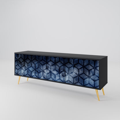 Mobile TV CUBIC MIST a 3 ante con finitura nera
