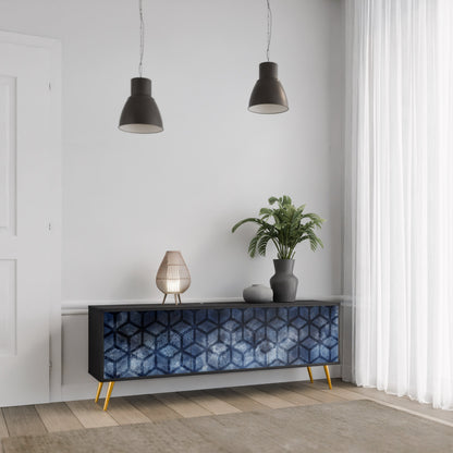 Mobile TV CUBIC MIST a 3 ante con finitura nera