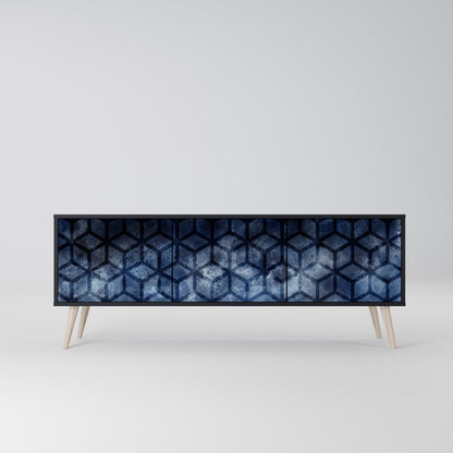 Mobile TV CUBIC MIST a 3 ante con finitura nera
