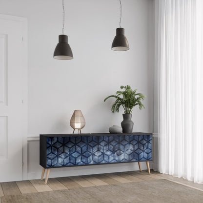 Mobile TV CUBIC MIST a 3 ante con finitura nera