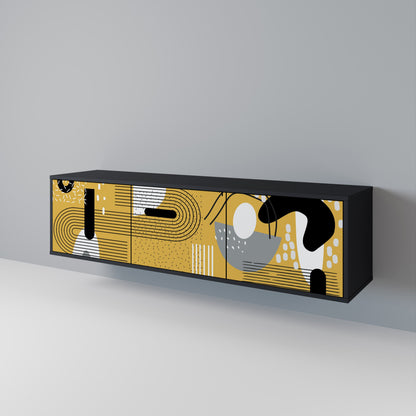 Mobile TV SHAPESHIFT SYMPHONY a 3 ante con finitura nera
