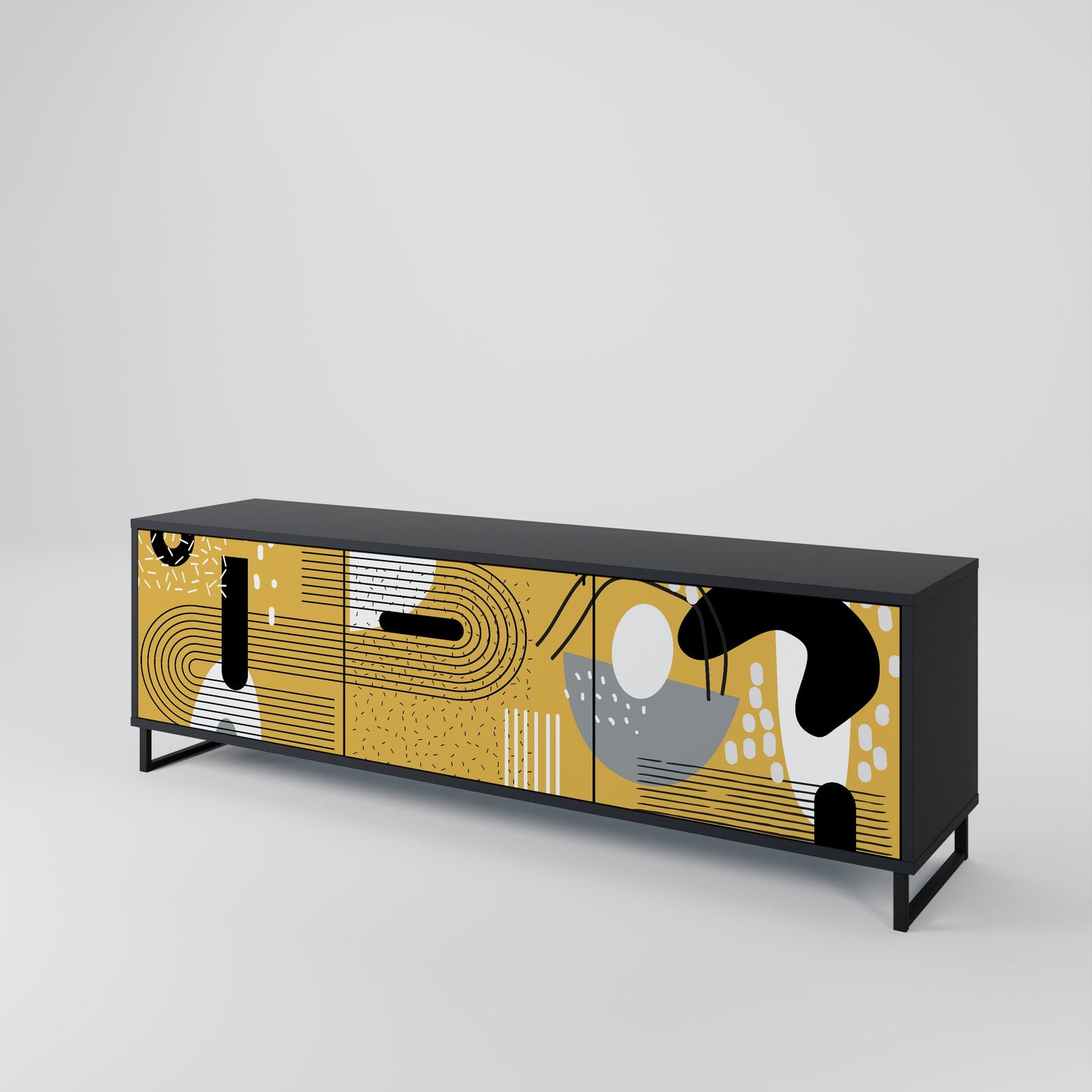 Mobile TV SHAPESHIFT SYMPHONY a 3 ante con finitura nera