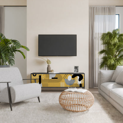 Mobile TV SHAPESHIFT SYMPHONY a 3 ante con finitura nera