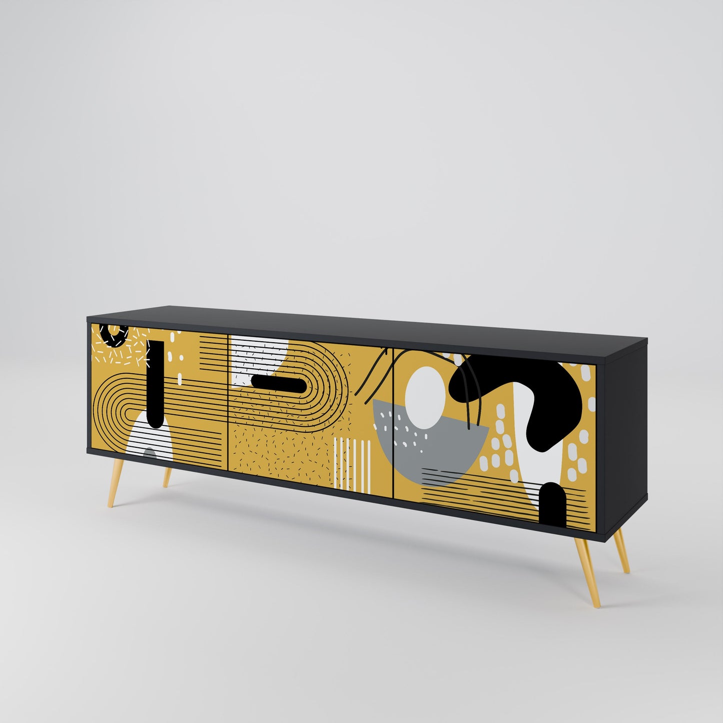 Mobile TV SHAPESHIFT SYMPHONY a 3 ante con finitura nera