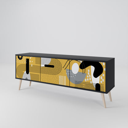 Mobile TV SHAPESHIFT SYMPHONY a 3 ante con finitura nera