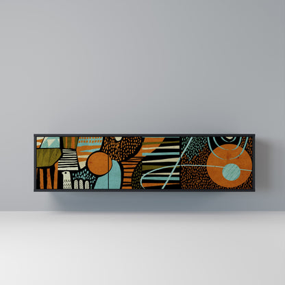 Mobile TV GEODE GLIMMER a 3 ante con finitura nera